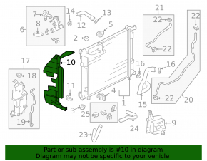 Right radiator deflector Nissan Versa Note 13-19