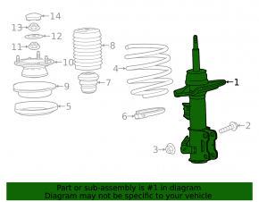 Cadillac CTS 14-19 AWD front left shock absorber