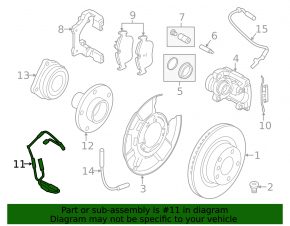 Rear left brake pad wear sensor for BMW X1 E84 13-15