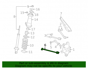 Lower rear right longitudinal arm Lexus IS250 IS350 10-13 RWD, sport suspension