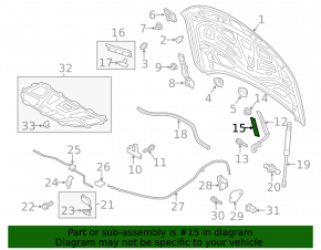 Hood hinge trim right Audi A6 C7 12-18