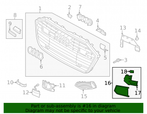 Front bumper grille left Audi A6 C8 19- S-line