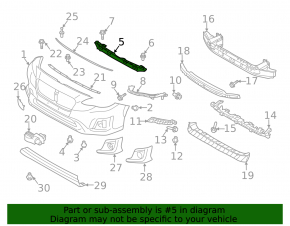 Front Bumper Bracket Central Subaru XV Crosstrek 18-20 Inner