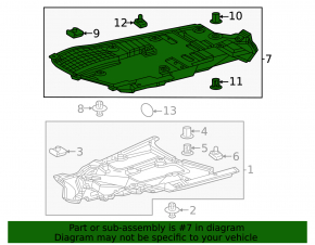 Rear right underbody protection for Lexus RX350h RX450h RX500h 23-26 Japan built