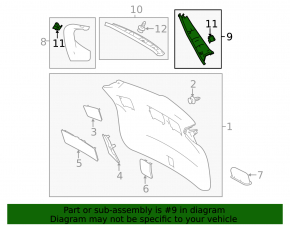 Left Trunk Door Trim Toyota Rav4 13-18 Black