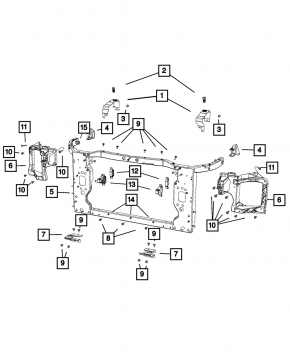 Radiator bracket upper left Jeep Cherokee KL 14-18 2.4 3.2