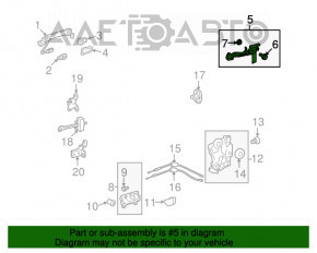 Rear right door handle mechanism Toyota Highlander 08-13