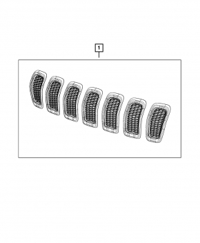 Radiator grill grill Jeep Cherokee KL 14-18 prerest ser set 7pcs