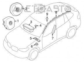 Driver's left knee airbag for BMW X3 G01 18-24