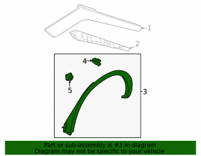 Rear left fender arch trim for Mitsubishi Outlander 22-26, structure, scratches