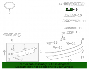 Emblem inscription "LE" trunk door Toyota Rav4 13-18