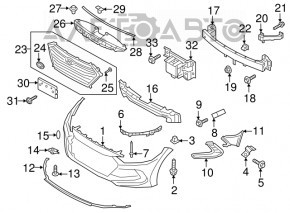 Left front bumper bracket for Hyundai Elantra AD 17-18 on TV
