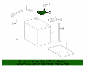 Positive terminal of the Lexus UX250h UX300h battery 19-26
