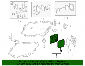 Right headlight control unit for Mercedes C-class W205 19-21 LED