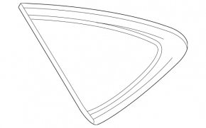 Rear left window with blind glass, Mercedes GLC 16-22, tinted, chrome molding