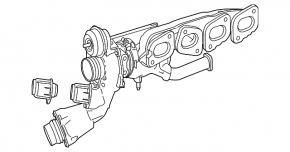 Turbocharger assembly with manifold Mercedes GLC 300 16-19