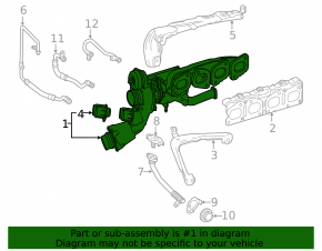 Turbo with manifold Mercedes W213 E 300 17-19 2.0T