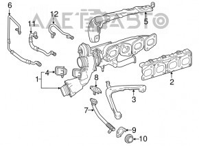 Turbocharger assembly with manifold Mercedes W213 E 300 17-19 2.0T 54kW