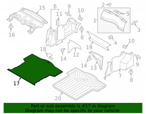 Lincoln MKZ 13-20 black trunk floor