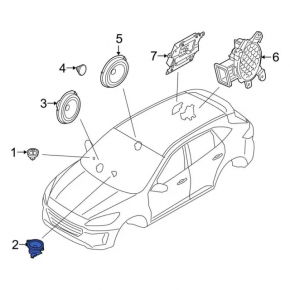 Ford Escape MK4 2020-25 front panel central speaker