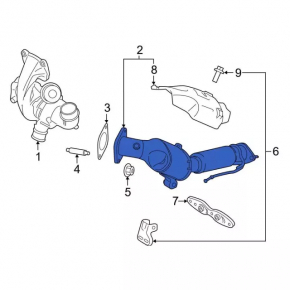 Ford Edge 15-18 lower catalytic converter 2.0T AWD