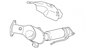 Ford Edge 15-18 lower catalytic converter 2.0T AWD