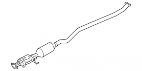 Exhaust line center section with catalytic converter Mazda CX-9 16-23 AWD