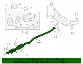 Exhaust line center section with catalytic converter Mazda CX-9 16-23 AWD