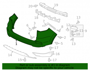 Rear bumper bare Honda CRV 15-16 rest