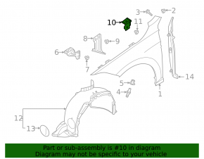 Upper rear left wing bracket VW Jetta 19-