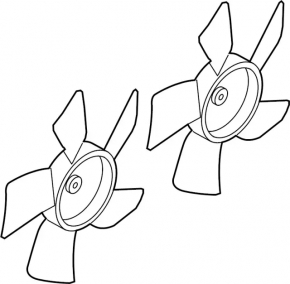 Cooling fan impeller left Nissan Leaf 11-17 6 blades, crack