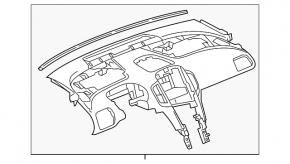 Torpedo front panel without AIRBAG Chevrolet Volt 11-15 light gray without pad on pillow, scratch