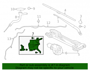 Windshield washer motor Nissan Leaf 18-22