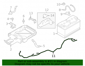 Battery cable Volvo V90 17-21 usa T5, T6 through the whole body