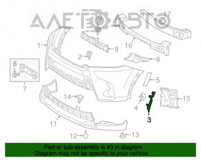Front Bumper Bracket Left Toyota Highlander 14-19 SIGNEDA