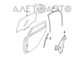Rear right window seal for Subaru Forester 2013 SH