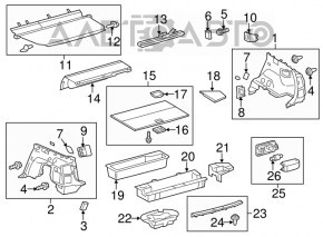 Trunk curtain Toyota Prius V 12-17 gray