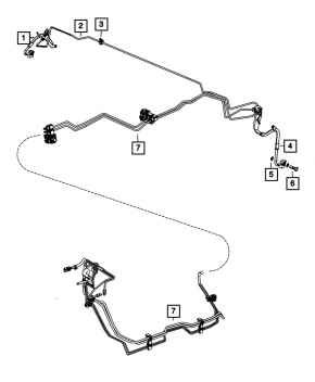 Brake hose rear left Jeep Grand Cherokee WK2 12-22 under brembo with air suspension