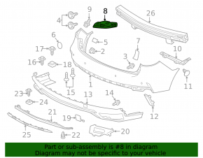 Rear Bumper Bracket Right Acura MDX 14-20
