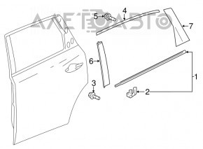 Door trim side rear left rear Acura MDX 14-20