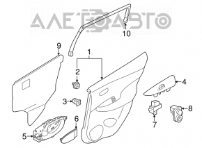 Rear left window lift control trim for Nissan Leaf 11-12