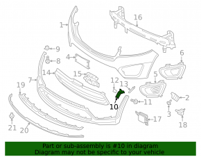 Front bumper mount right lower Kia Sorento 16-20