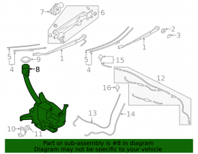 Subaru Outback 20-25 washer reservoir neck without cap, without reservoir