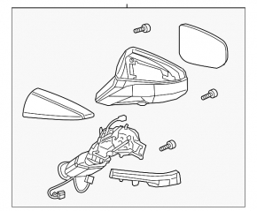 Side mirror left Lexus UX200 UX250h 19- turn signal, with memory and BSM