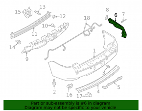Rear bumper mount left Ford Flex 09-19