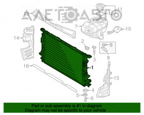 Radiator cooling water Audi A6 C7 12-18 2.0 720X480X26