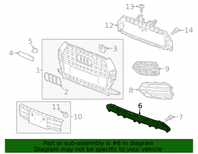 Lower grille front bumper Audi Q3 16-18