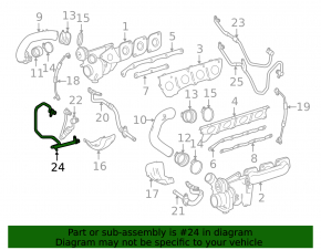 Right turbine cooling pipe Mercedes CLS-class C218 12-18 return, 4.7, 5.5