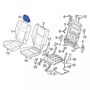 Headrest rear right Ford Escape MK3 13-15 cloth black