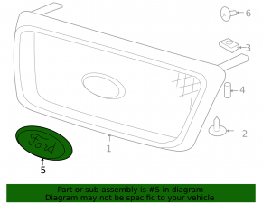 Ford Escape MK3 13-16 Prerest radiator grille emblem